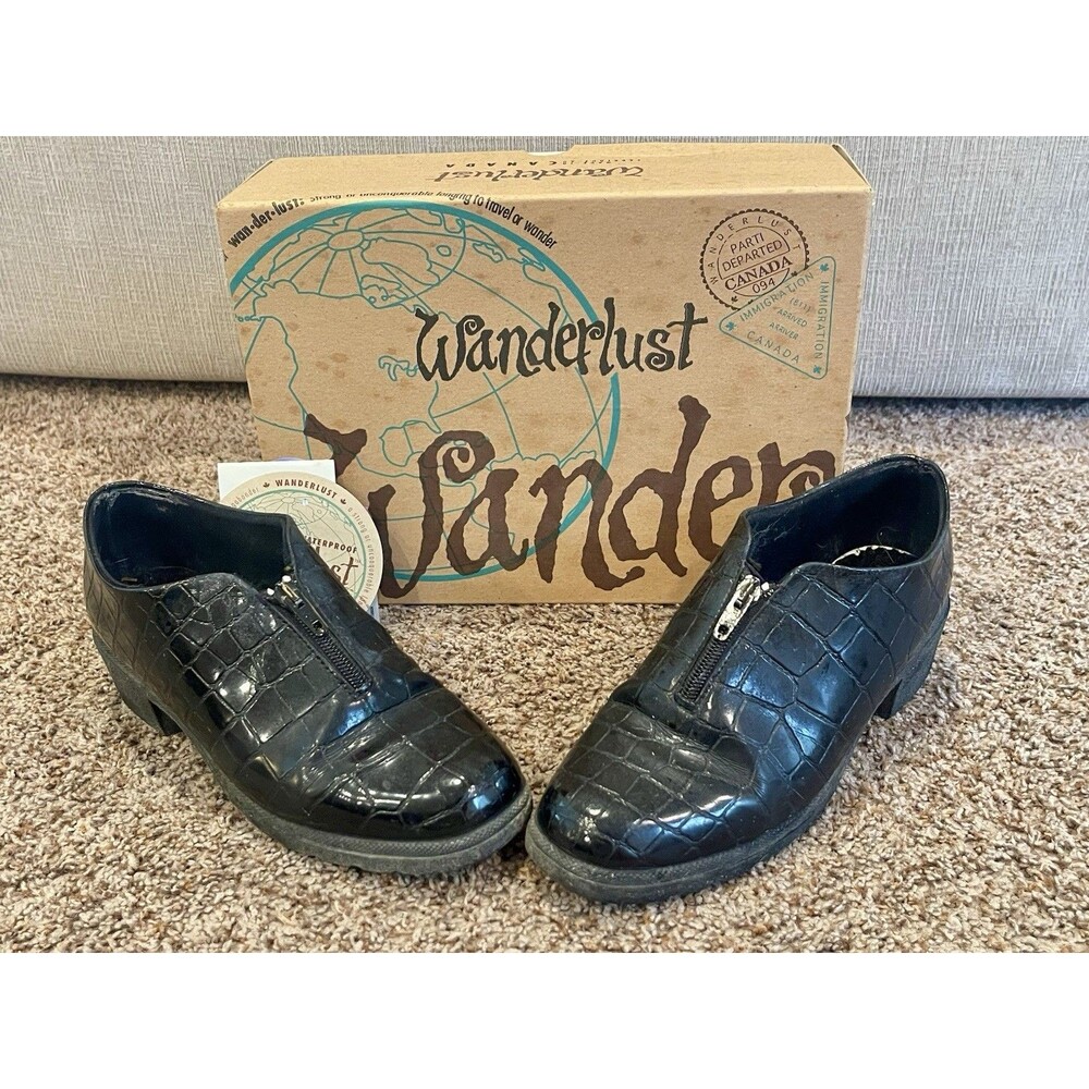 Wanderlust Edinburgh Croc Black Waterproof Shoes Women’s 7
